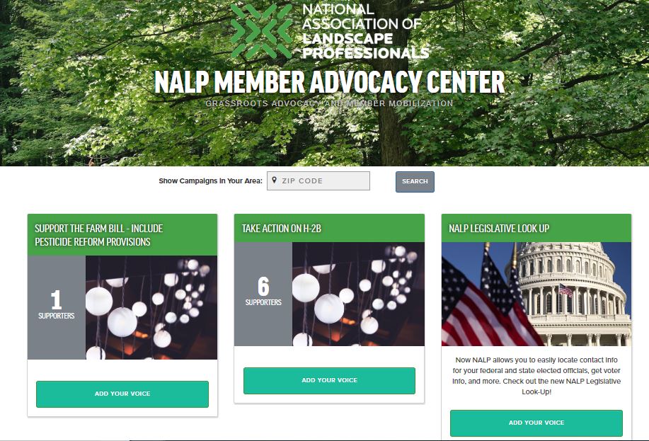 Use The Nalp Action Center To Contact Legislators National Association Of Landscape Professionals
