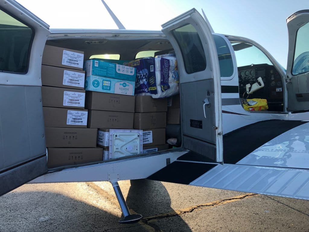 Mark Maslow's plane full of supplies to aid those who need help after Hurricane Dorian.