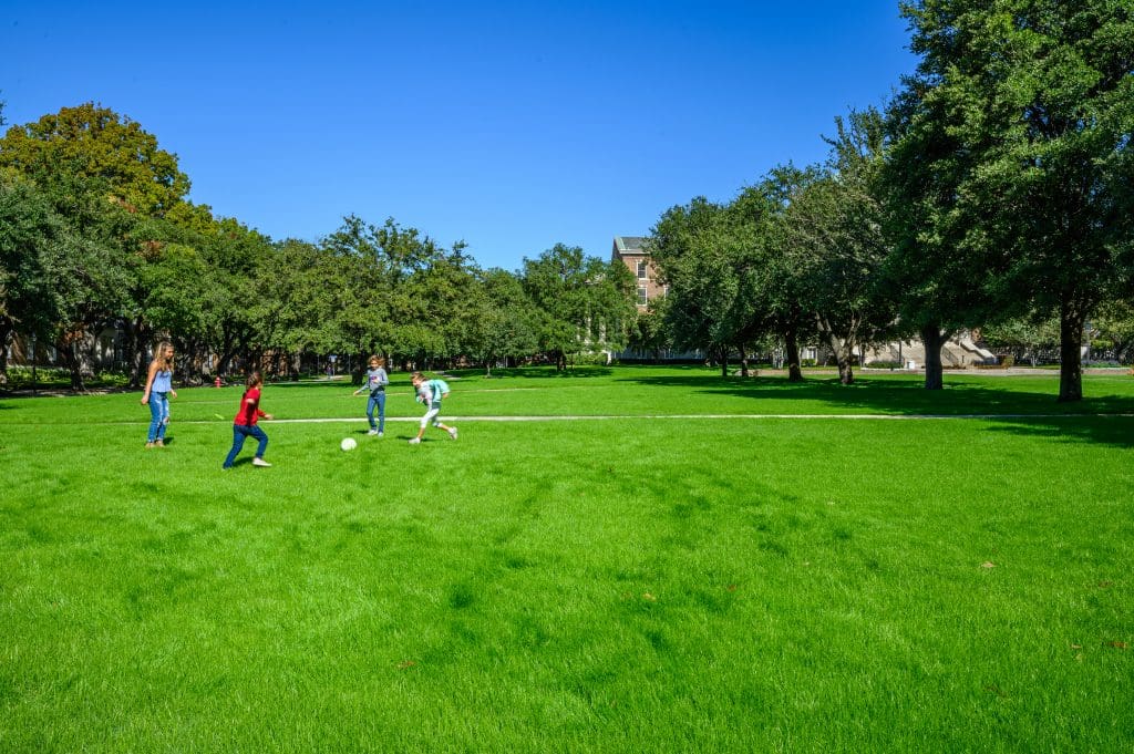 a group of people playing soccer in a field | Southern Botanical