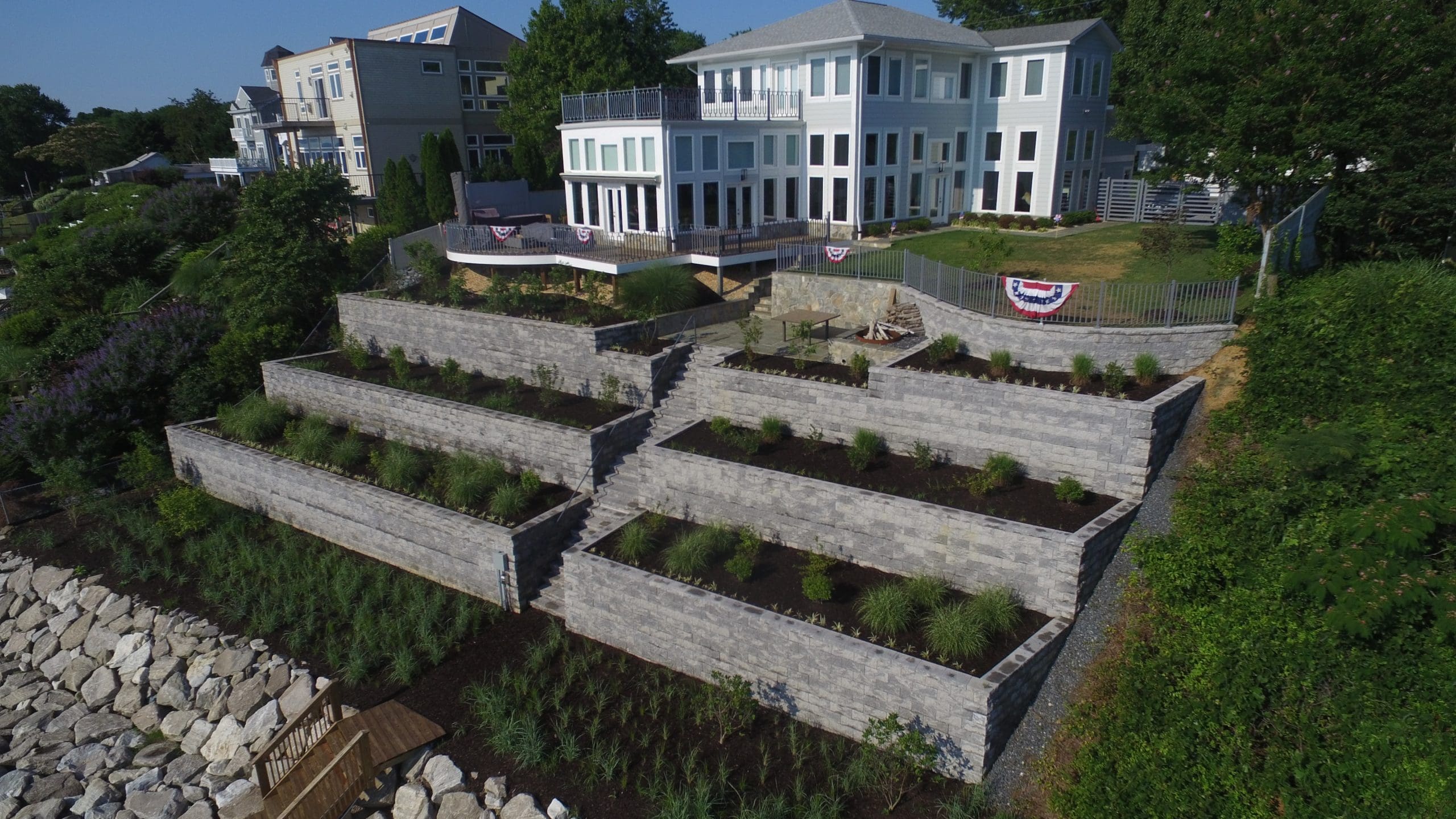 Landscapes of the Month: Overcoming Steep Slope Challenges by the  Chesapeake Bay - The Edge from the National Association of Landscape  Professionals